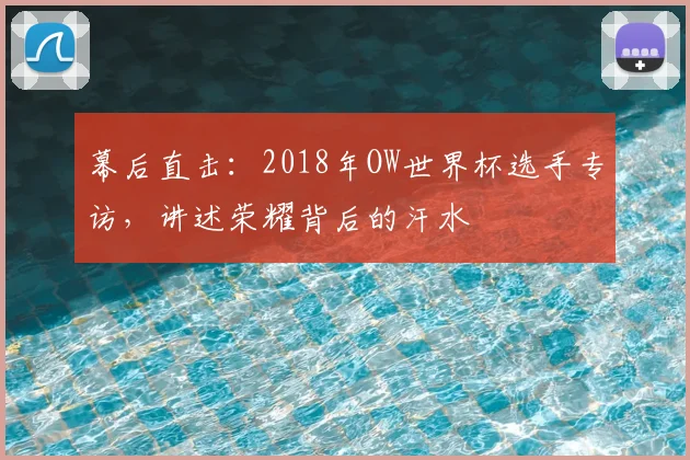 幕后直击：2018年OW世界杯选手专访，讲述荣耀背后的汗水